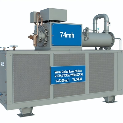 Un buon prezzo. 74m3/h Chiller a vite raffreddato ad acqua 210HP 330KW/283800Kcal 79.6KW Compressore in linea